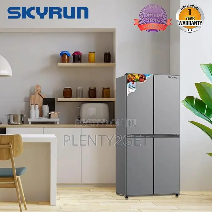 Skyrun 400 Litres Side by Side 4 Doors Fridge (BCD-450HC) Dark Silver