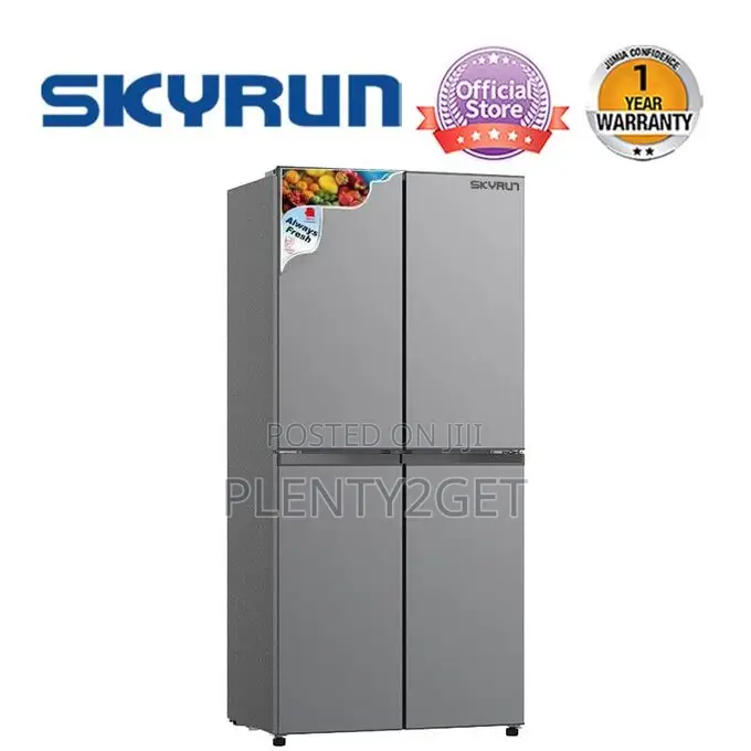 Skyrun 400 Litres Side by Side 4 Doors Fridge (BCD-450HC) Dark Silver