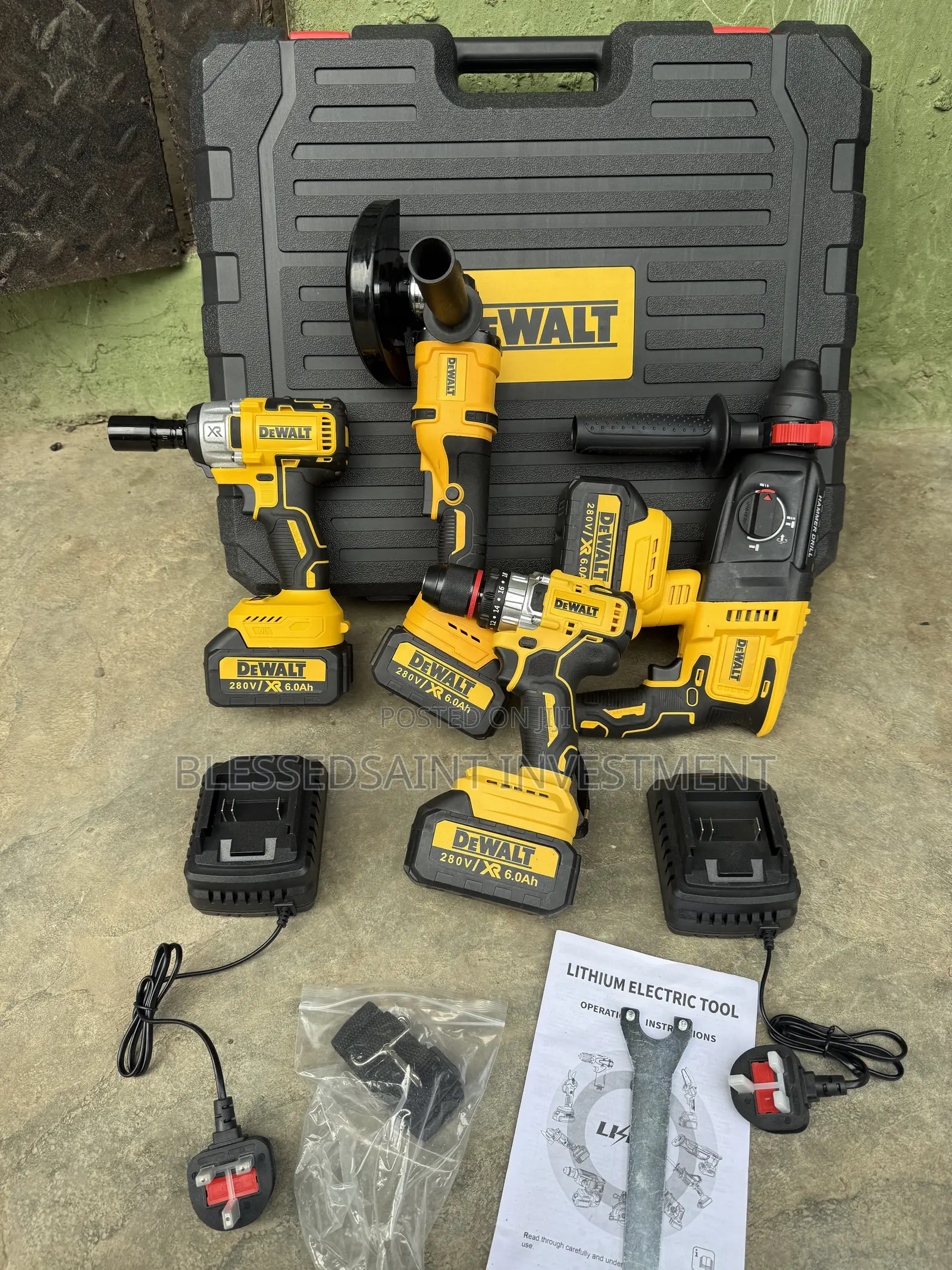 Dewalt Cordless 4in1 Combo Set Brushless 280volts & Battery Indicator