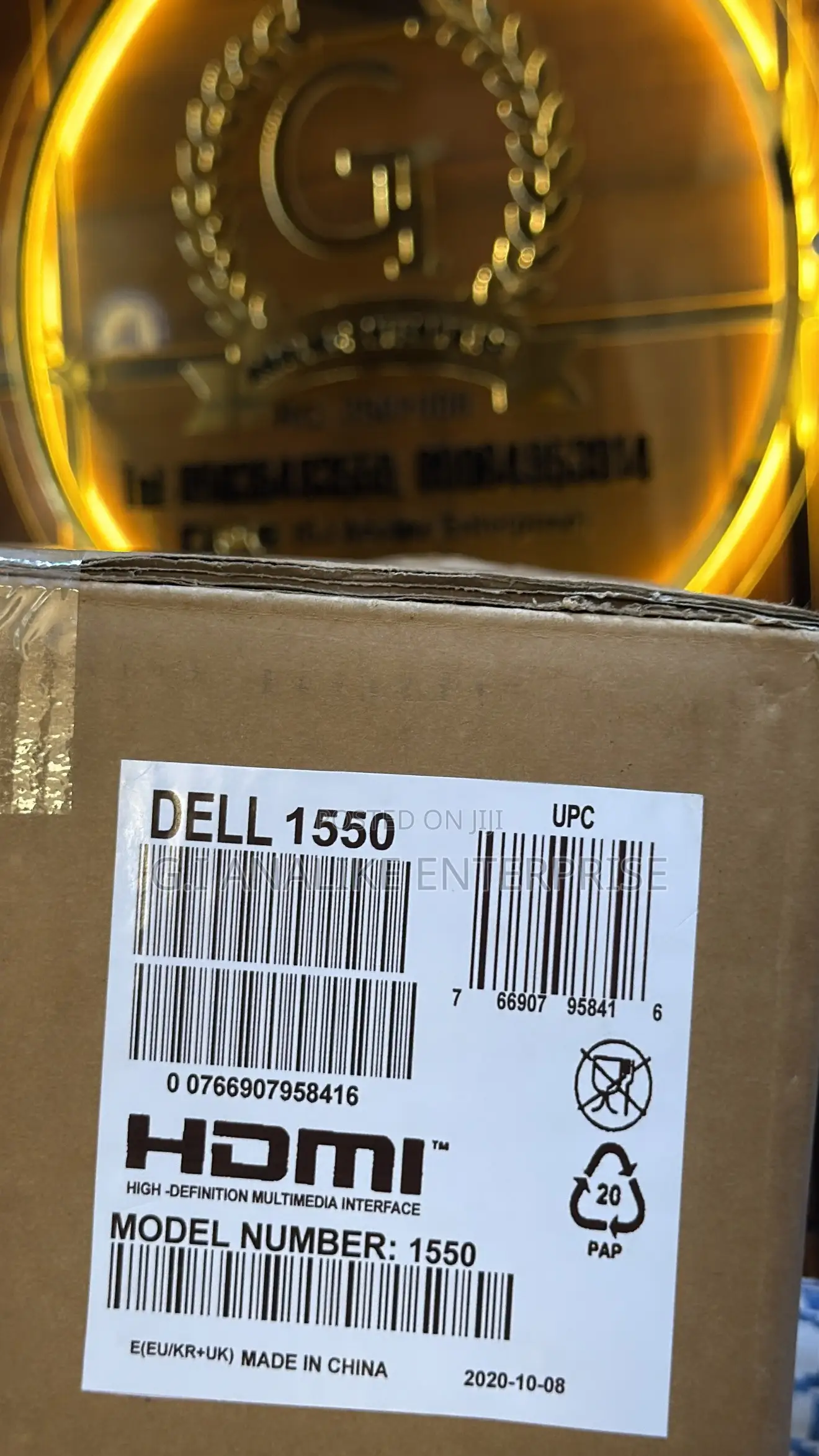 Dell 1550 3D 3800 ANSI Lumens DLP XGA Projector - Black