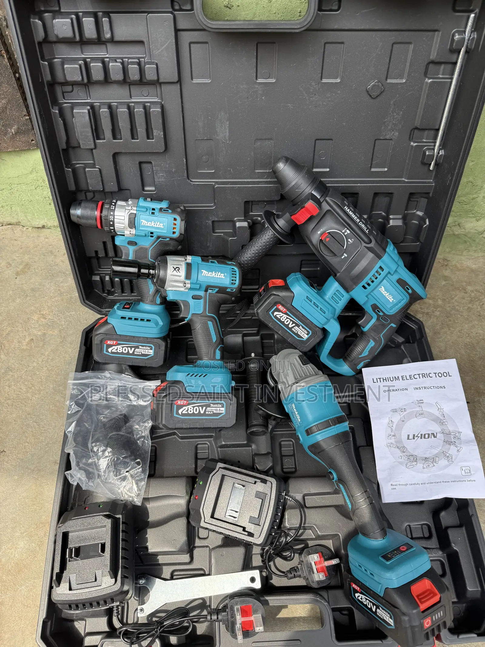 Makita Cordless 4in1 Combo Set Brushless 280volts & Battery Indicator