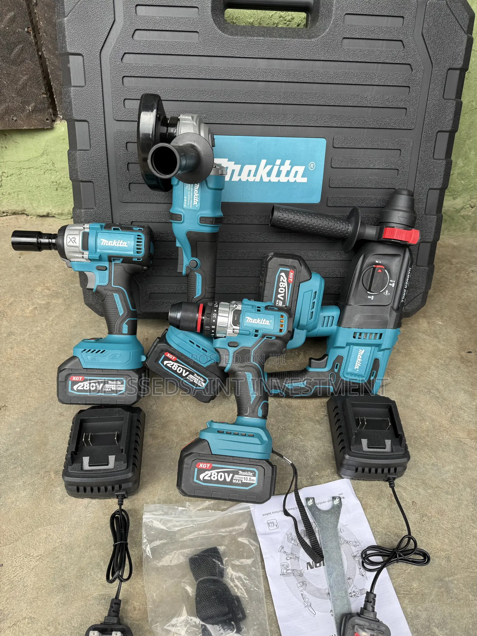 Makita Cordless 4in1 Combo Set Brushless 280volts & Battery Indicator