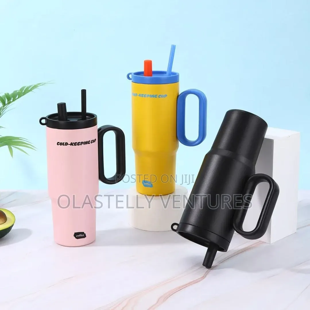 316 Stainless Steel Portable Vacuum Thermos Straw Cup 1200ml H, Ve