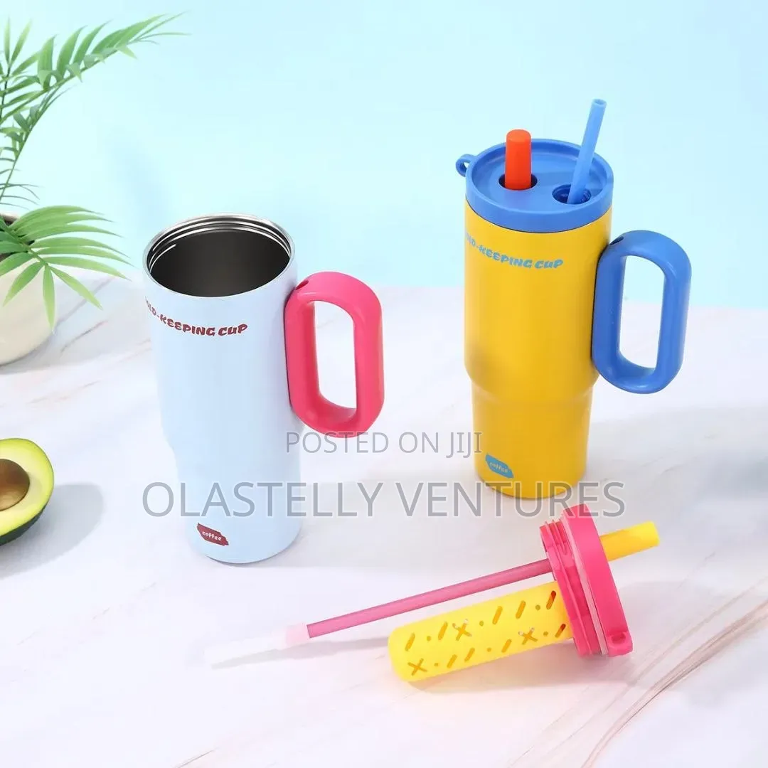 316 Stainless Steel Portable Vacuum Thermos Straw Cup 1200ml H, Ve