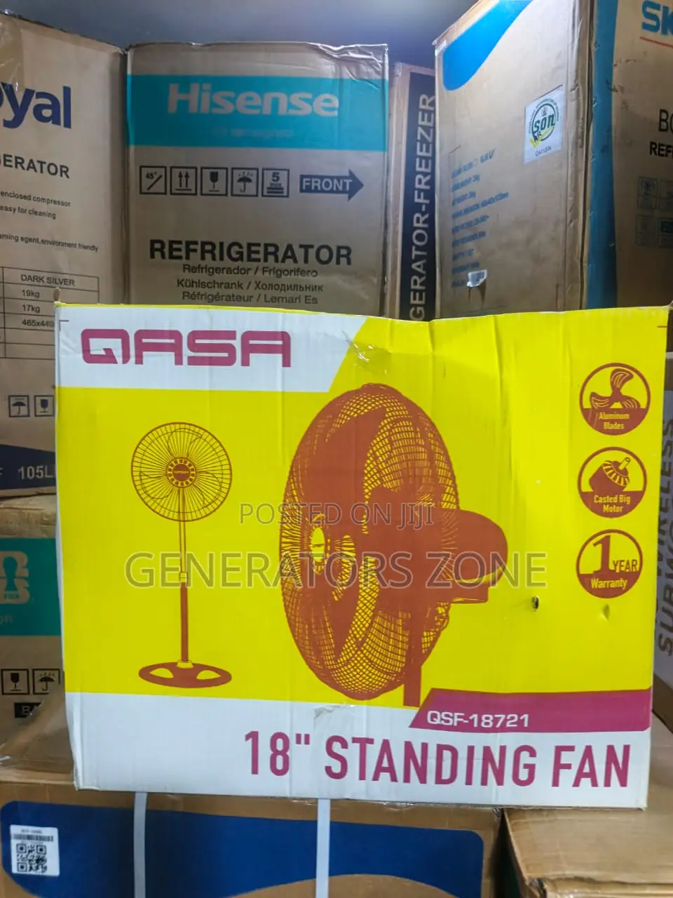 QASA QSF-18721 Aluminium Blade Indoor Ventilator Standing Fan