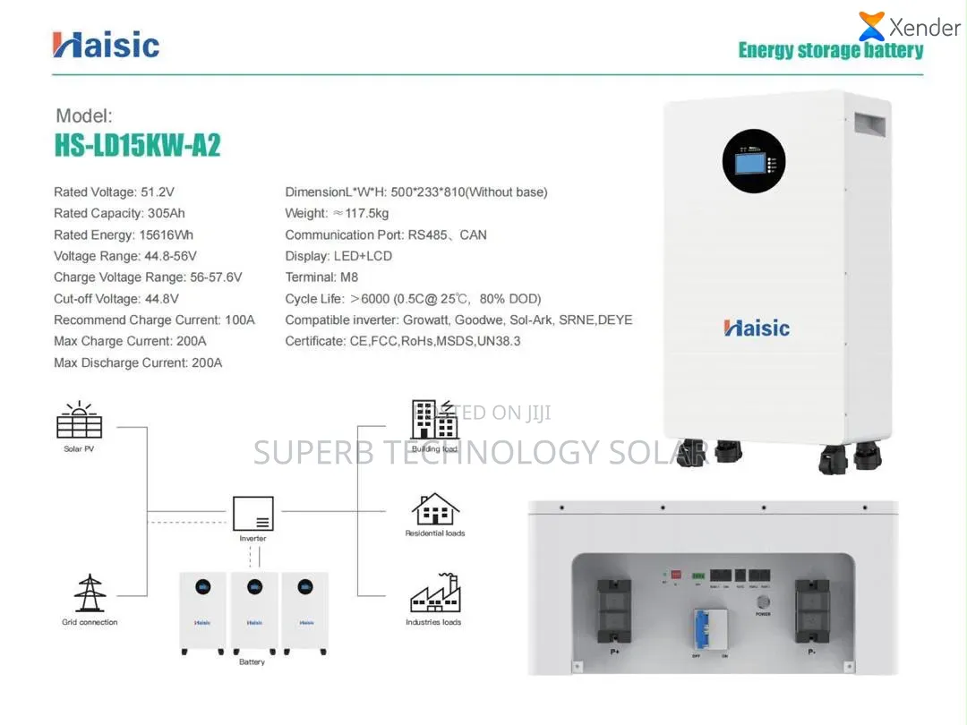 Haisic Lithium Battery 15kwh Available Instock