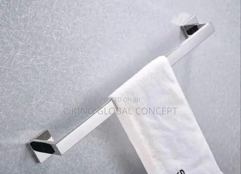 Chrome Square Towel Bar - 60cm Bathroom Towel Holder