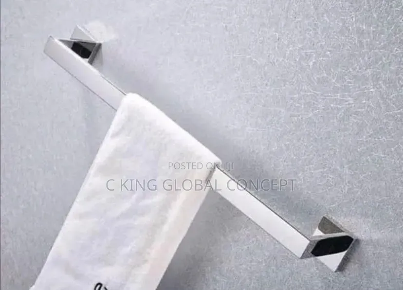 Chrome Square Towel Bar - 60cm Bathroom Towel Holder