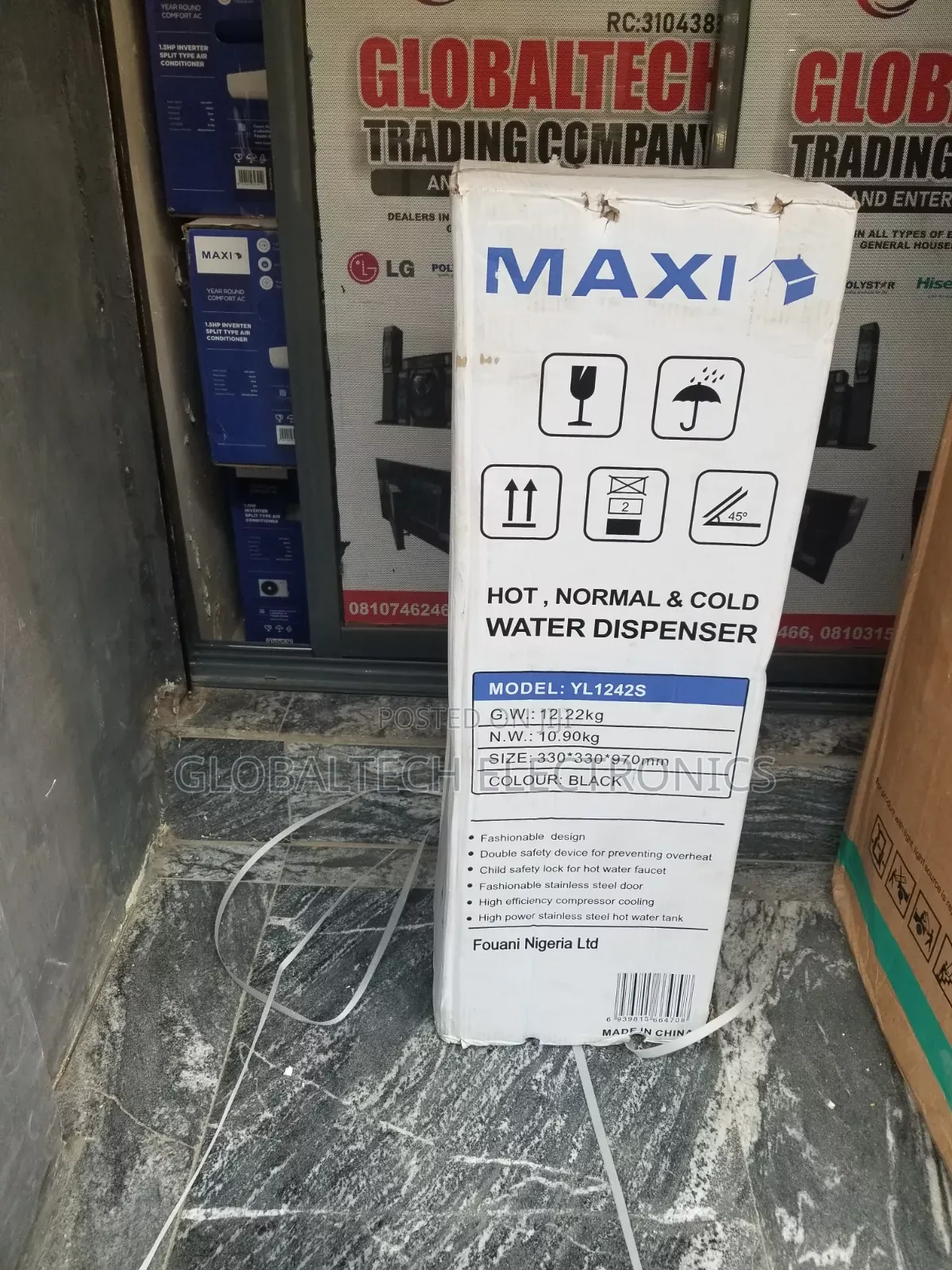 Maxi Water Dispenser (YL1242S) 3-Faucets Silver & Black