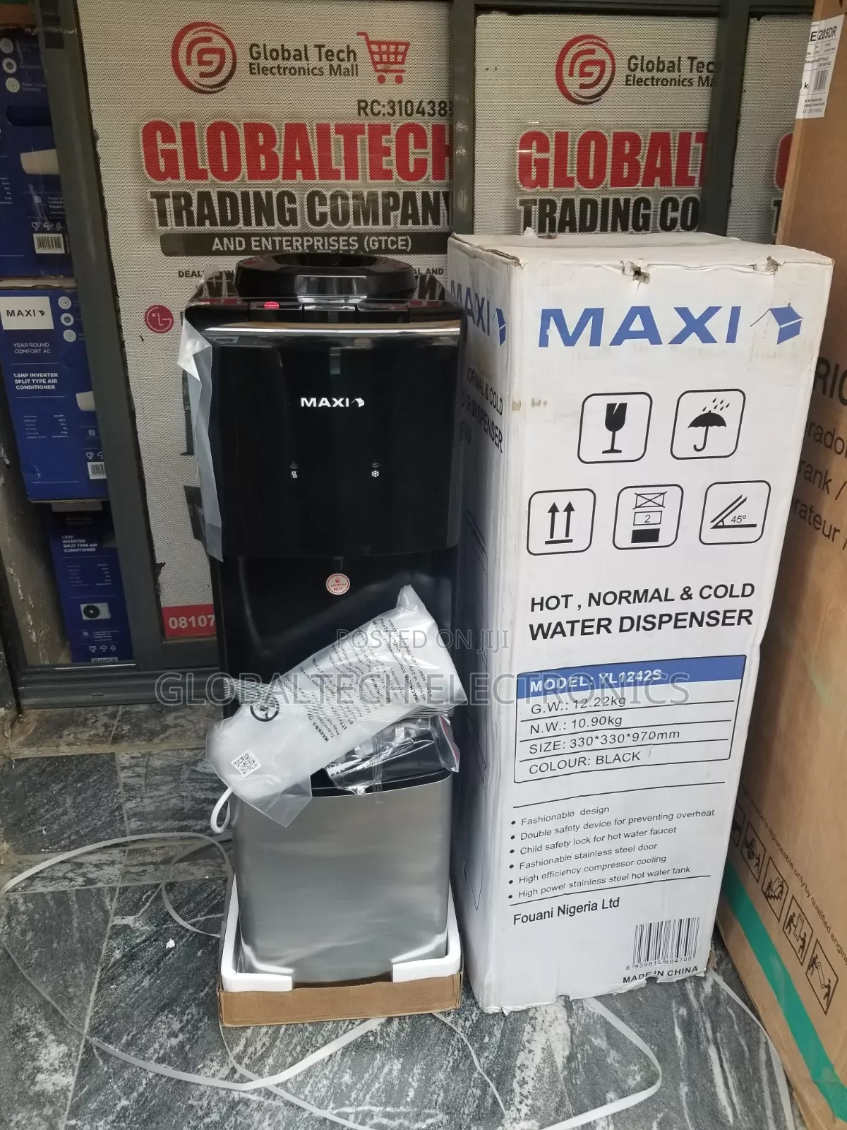Maxi Water Dispenser (YL1242S) 3-Faucets Silver & Black