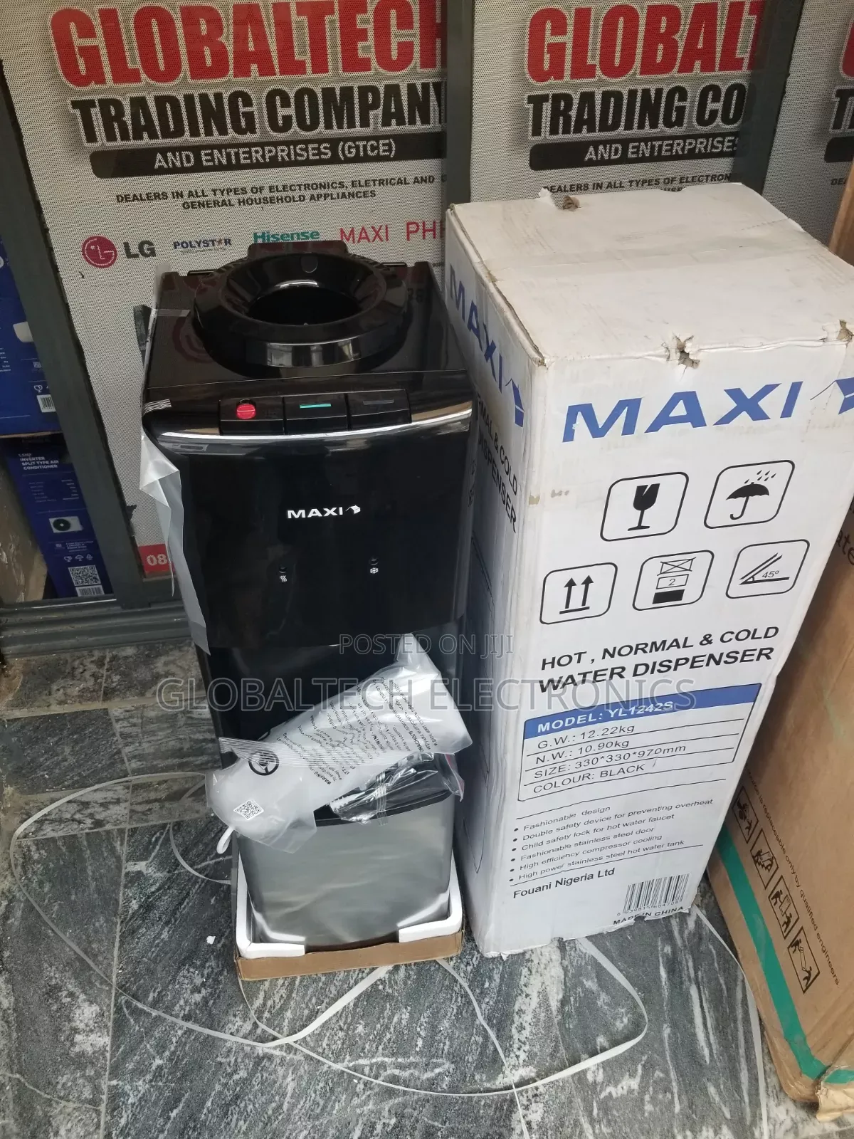 Maxi Water Dispenser (YL1242S) 3-Faucets Silver & Black