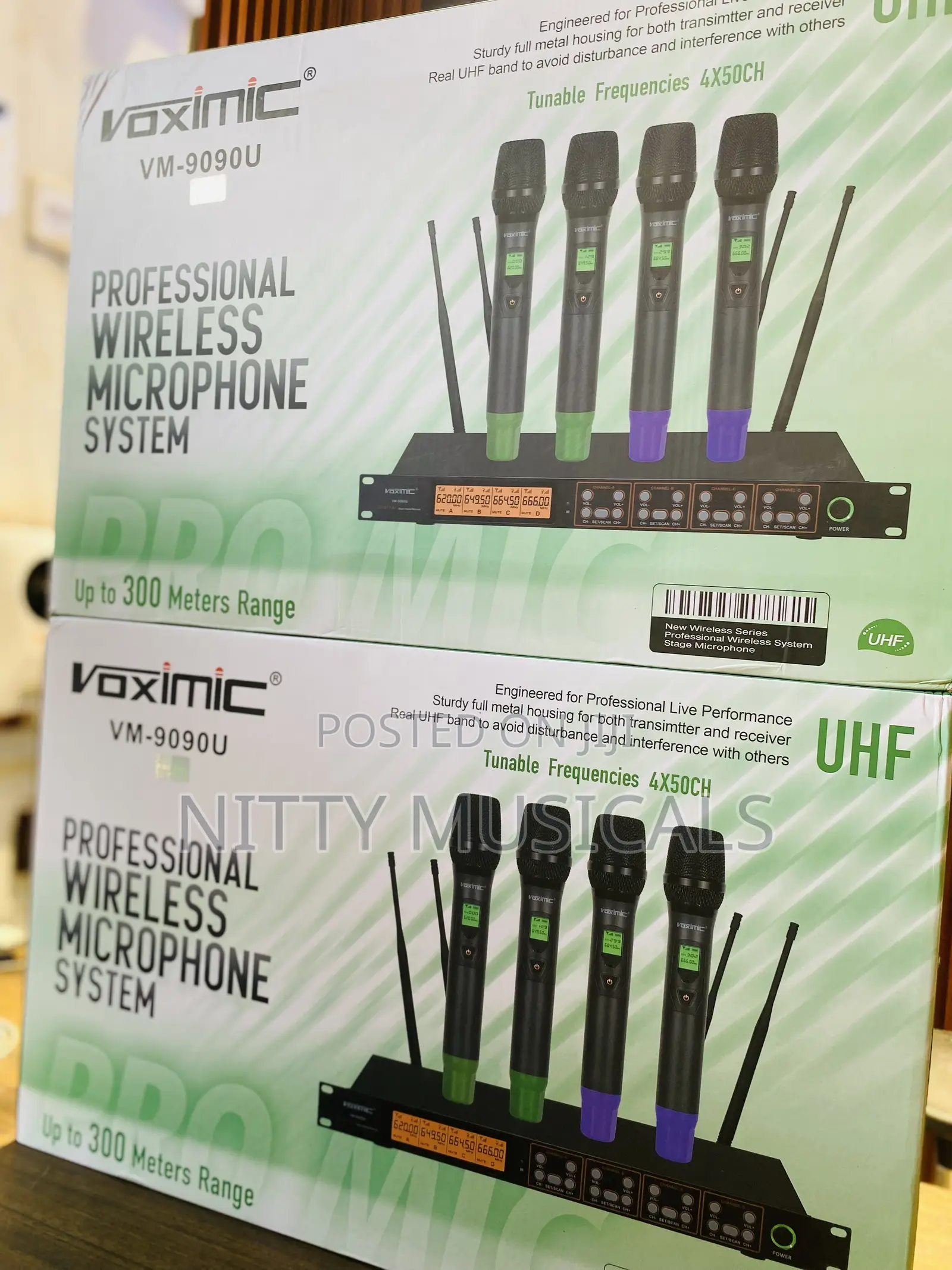 Voximic 4-in-1 Professional Wireless Microphone System VM-9090U
