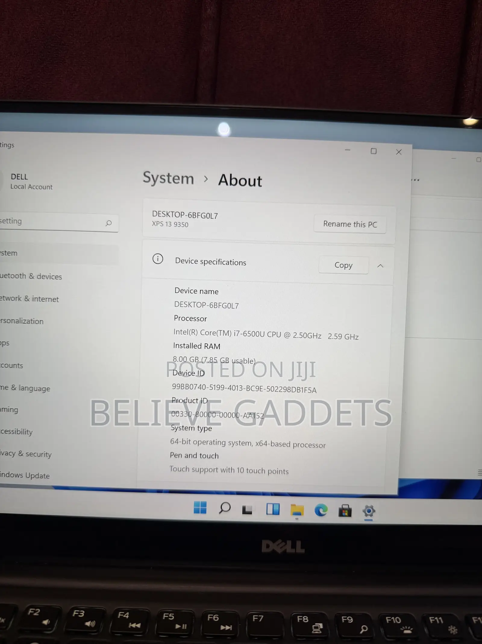 Laptop Dell XPS 13 (9350) 8GB Intel Core i7 SSD 256GB