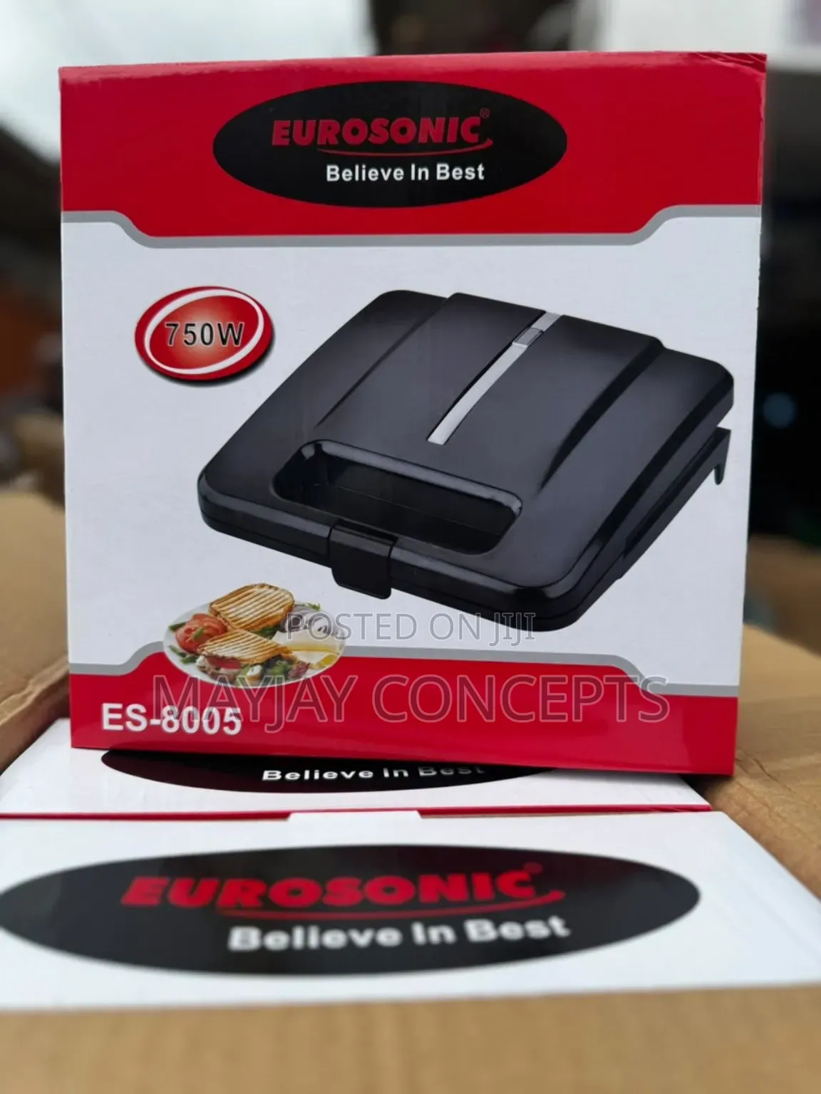 EUROSONIC ES-8005 750W Electric Sandwich Maker for Quick Toasting
