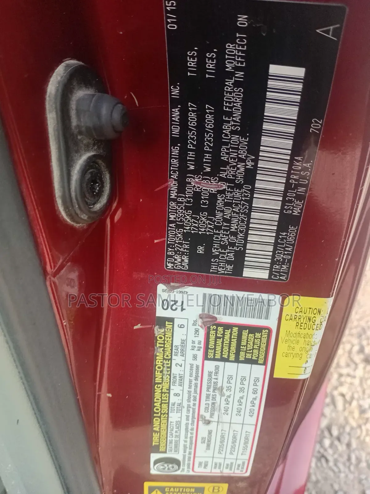 Toyota Sienna 2015 Red