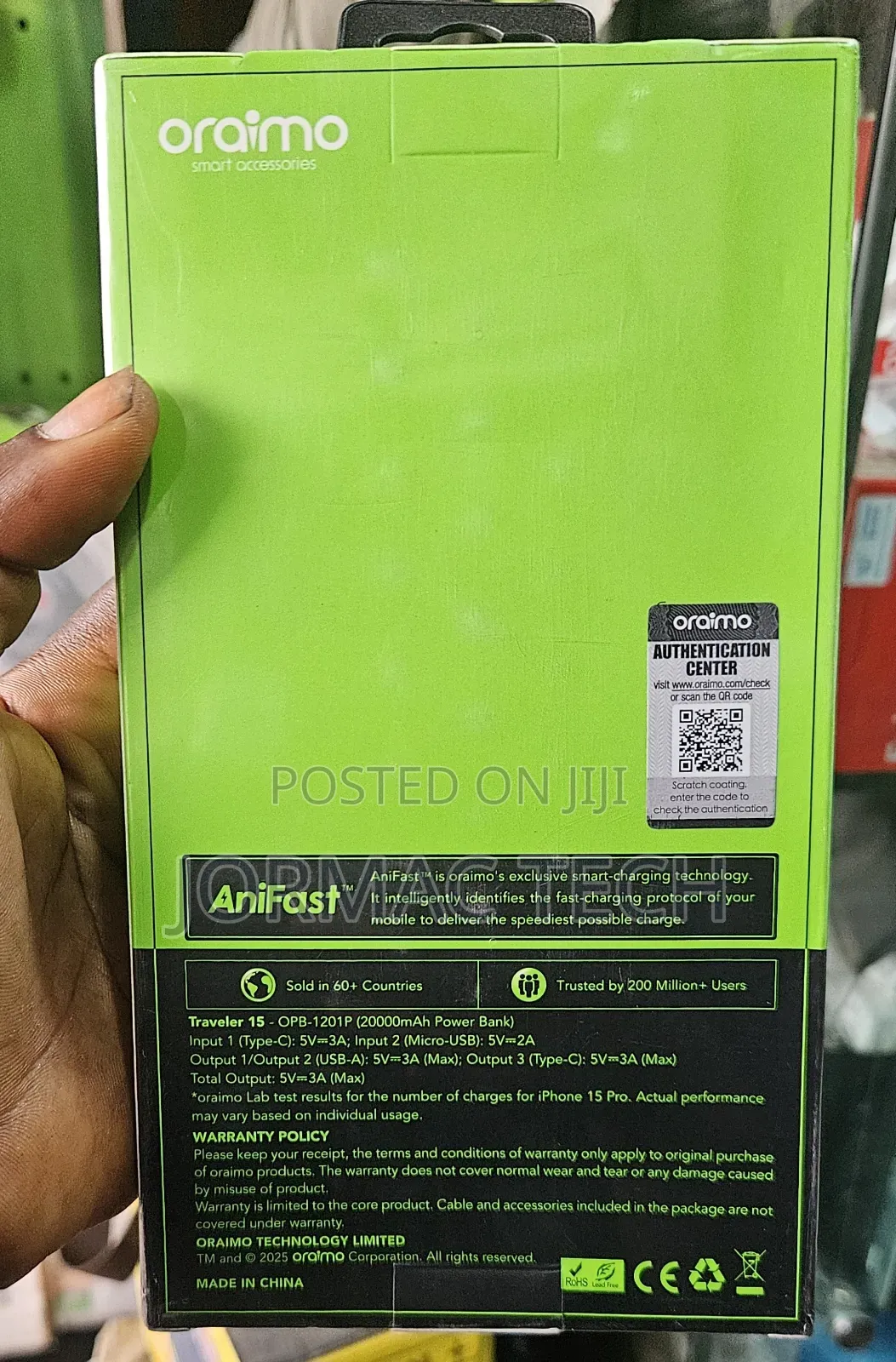 Oraimo Power Bank 20000mAh 15w
