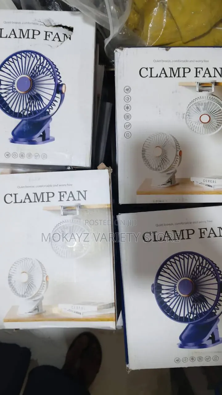 Rechargeable Clamp/Clip-on Fan With Ambient Light