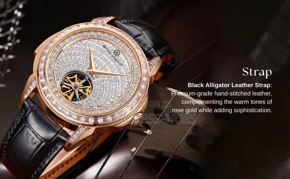 Maclaro Full Stone Automatic Leather Watch