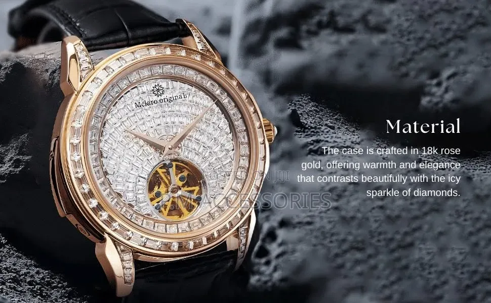 Maclaro Full Stone Automatic Leather Watch