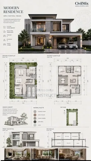 Modern Duplex Architectural Plan Design