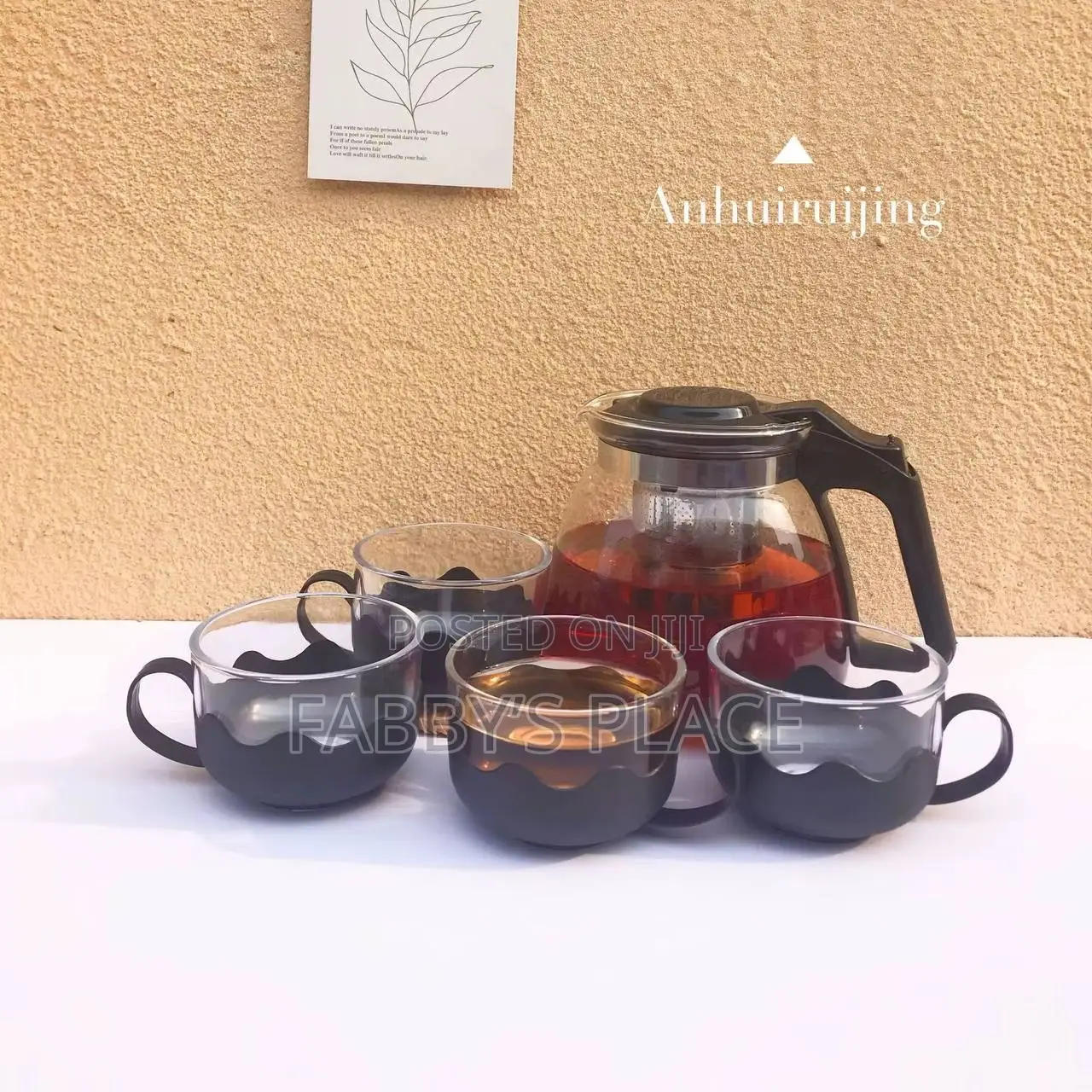 5-in-1 Glass Tea Pot With Cups Filter | Healthy Lifestyle Kit