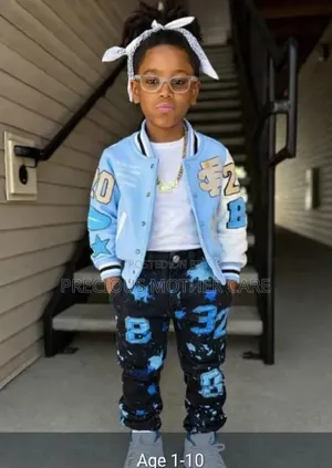 Quality Children Blue Jacket,top and Black Jeans 3 Pics