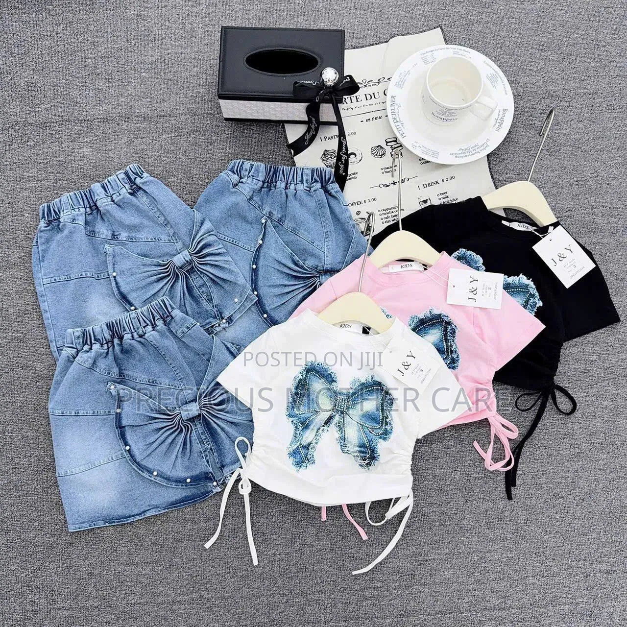 Girls Pink Top and Blue Jean 2 Pics