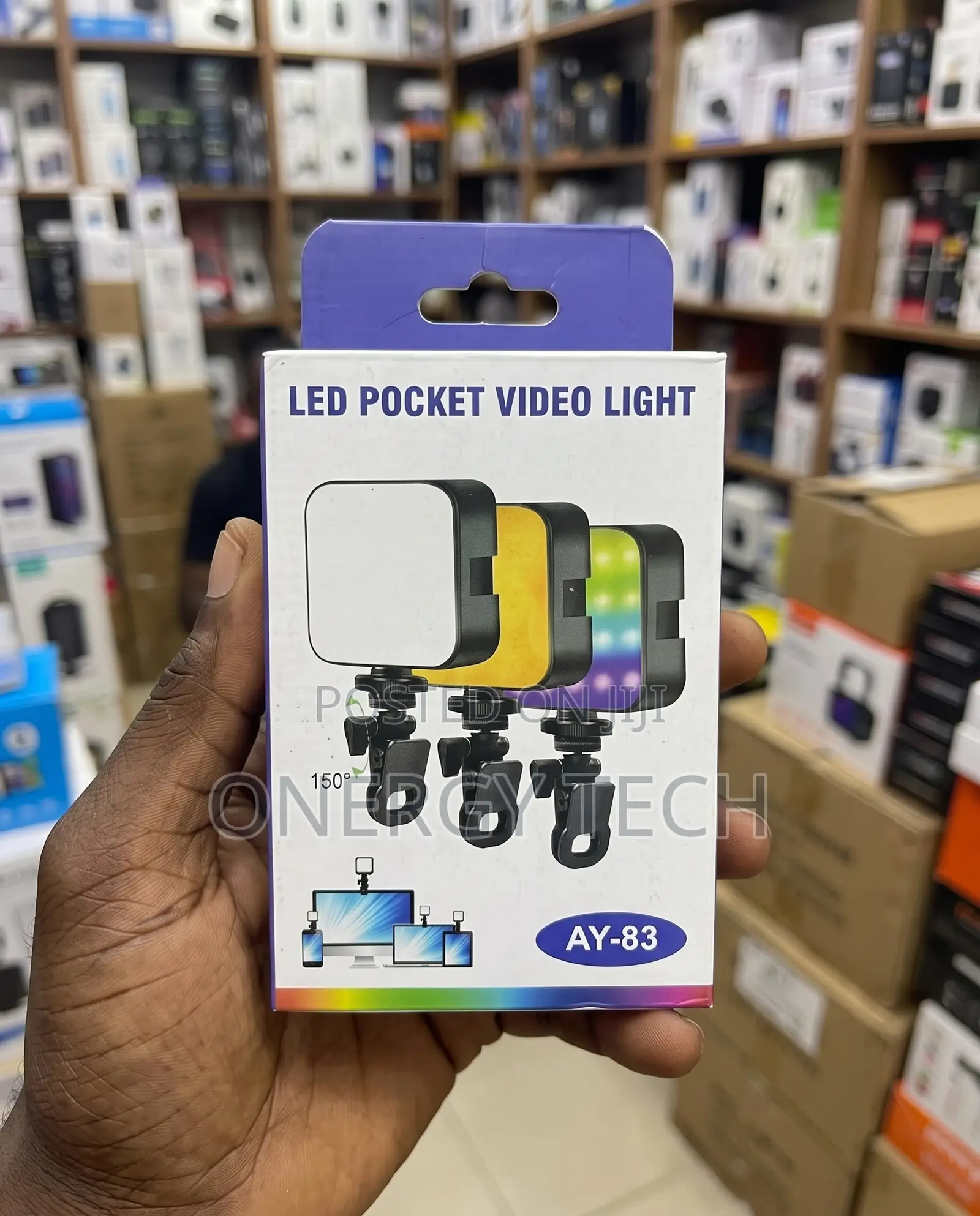 AY-83 RGB LED Pocket Video Light With Clip Mount
