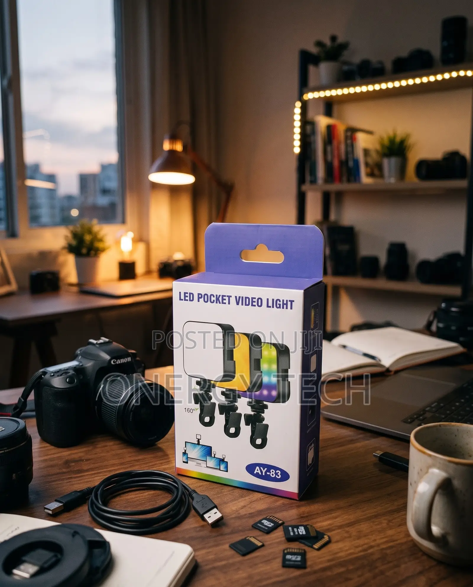 AY-83 RGB LED Pocket Video Light With Clip Mount