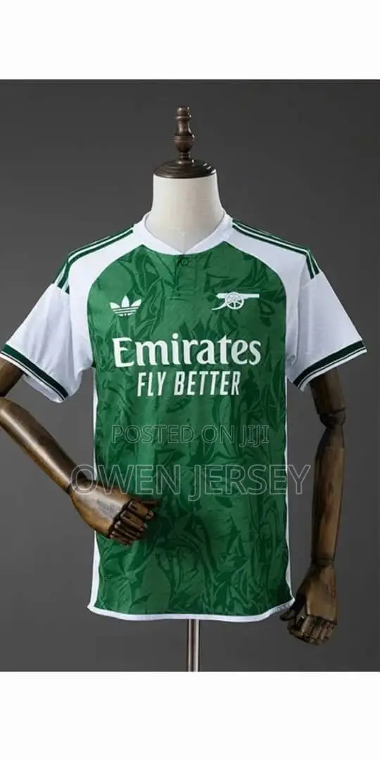 Arsenal FC Special Edition Jersey – Green With White Raglan Sleeves.
