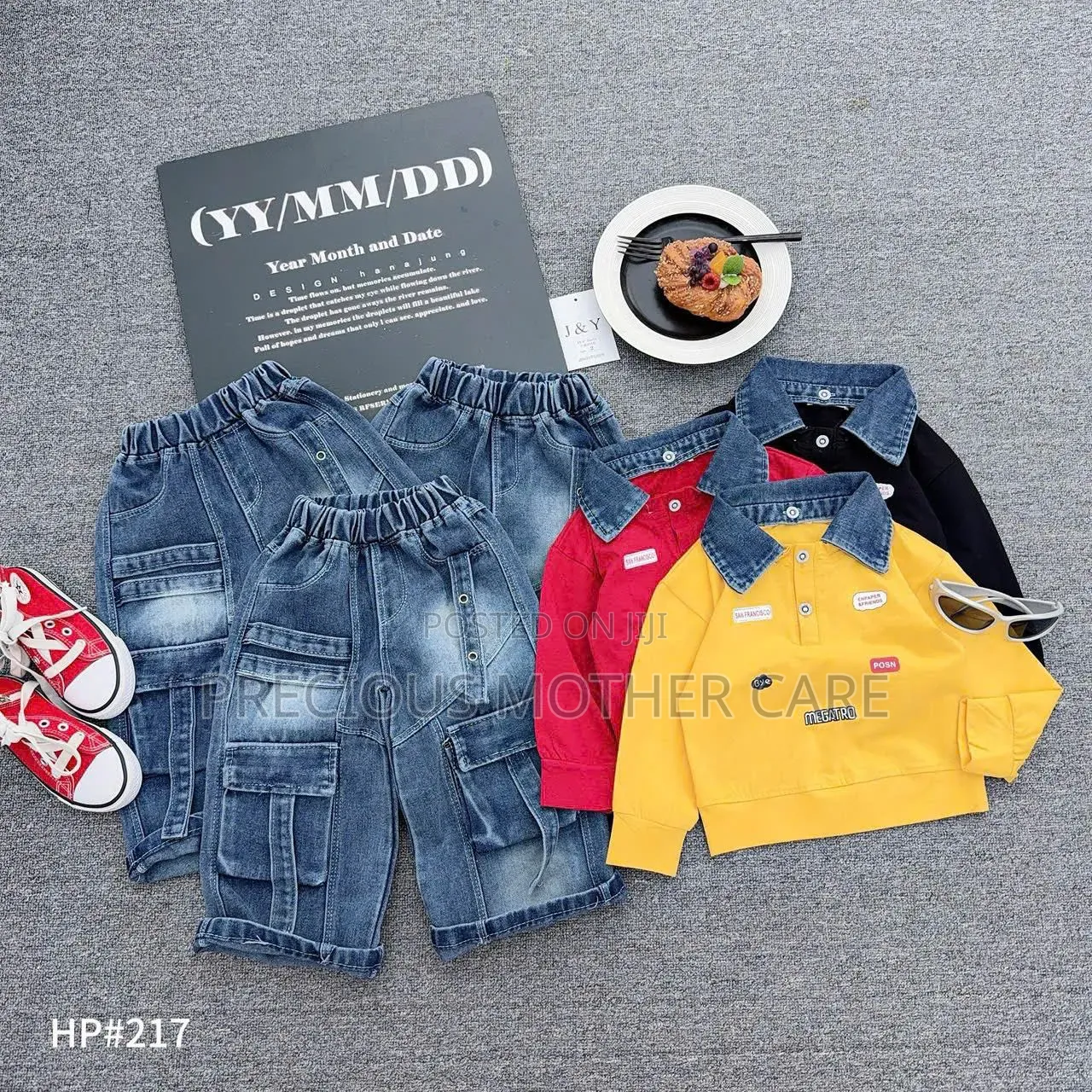 Children Quality Yellow Top AMD Jean Trouser 2 Pics