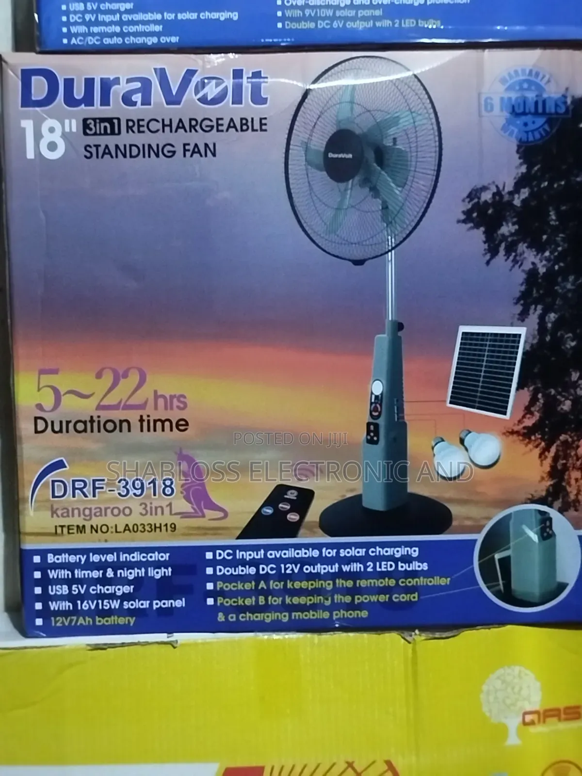 18 Inch Duravolt Rechargeable Fan Wholesale Supply Nigeria