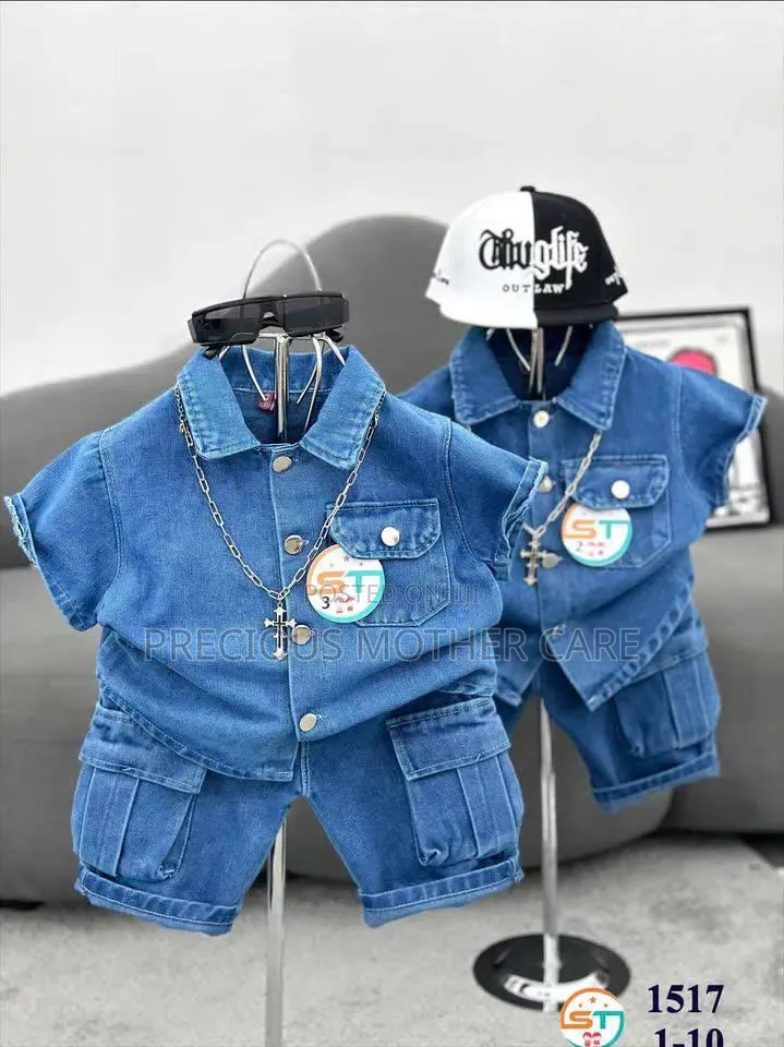 Baby Children Jeans Set Top and Short Nicker
