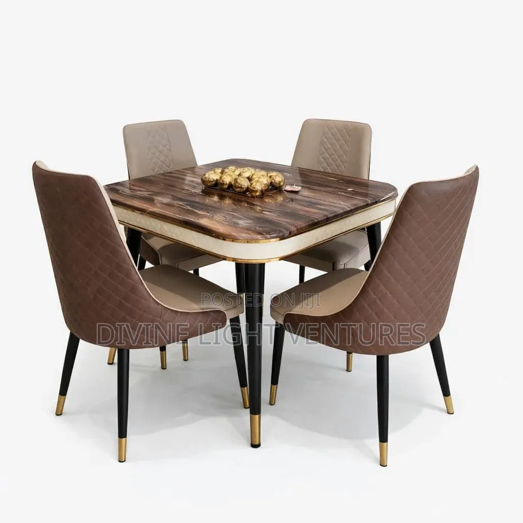 4 Seaters Wooden Top Dining Set