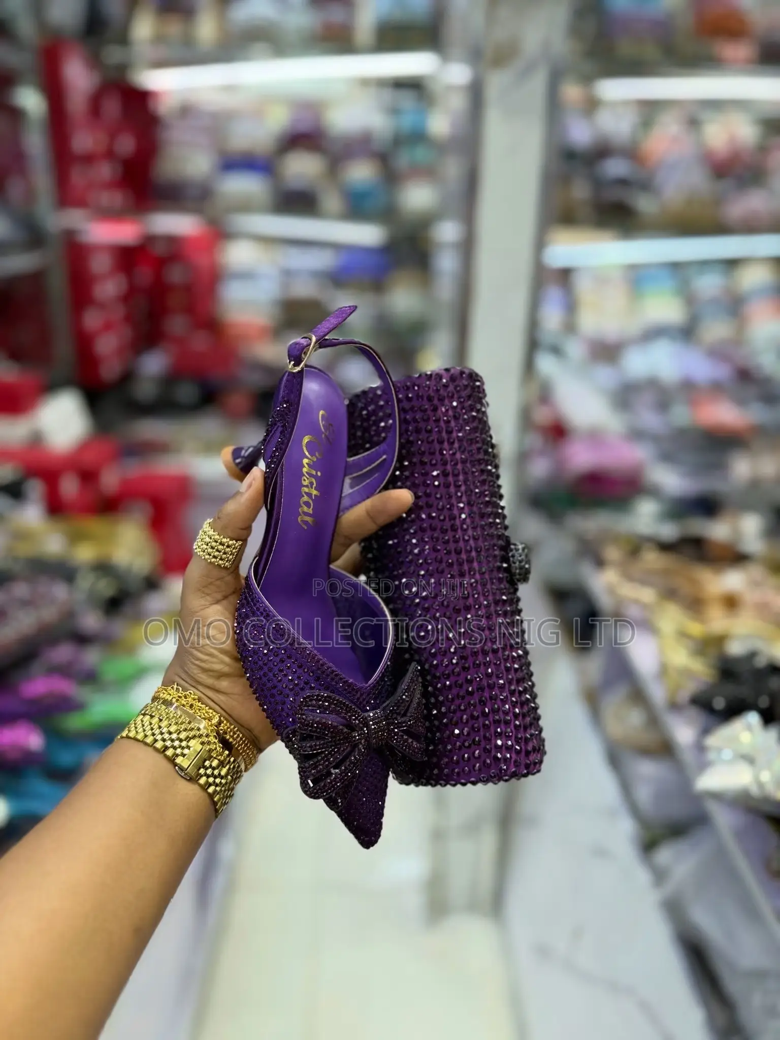 Ladies Designer Occasion Shoes and Matching Purse Set