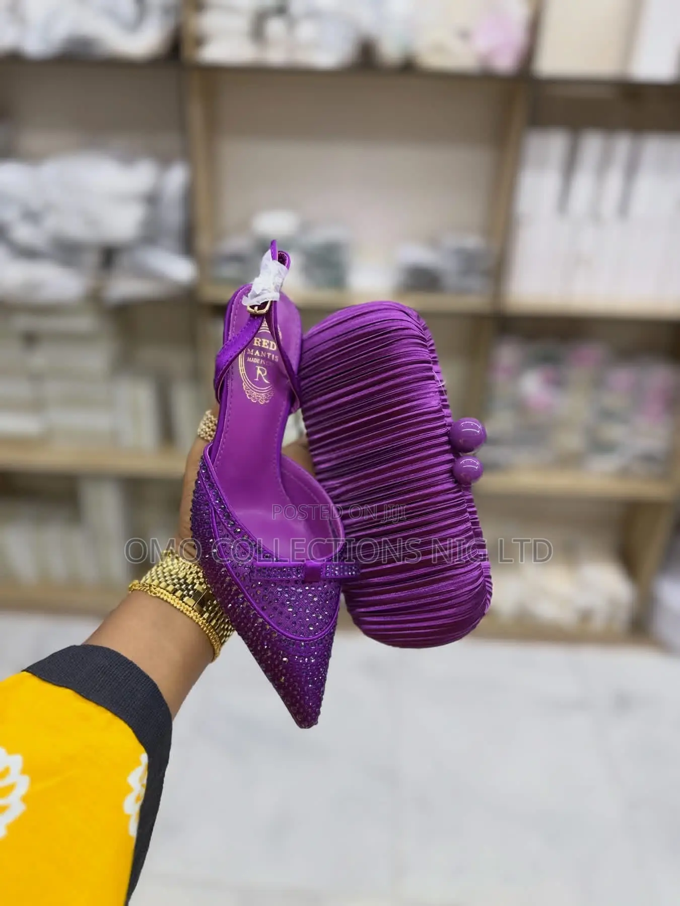 Royal Purple Luxury Ladies Shoes With Matching Purse