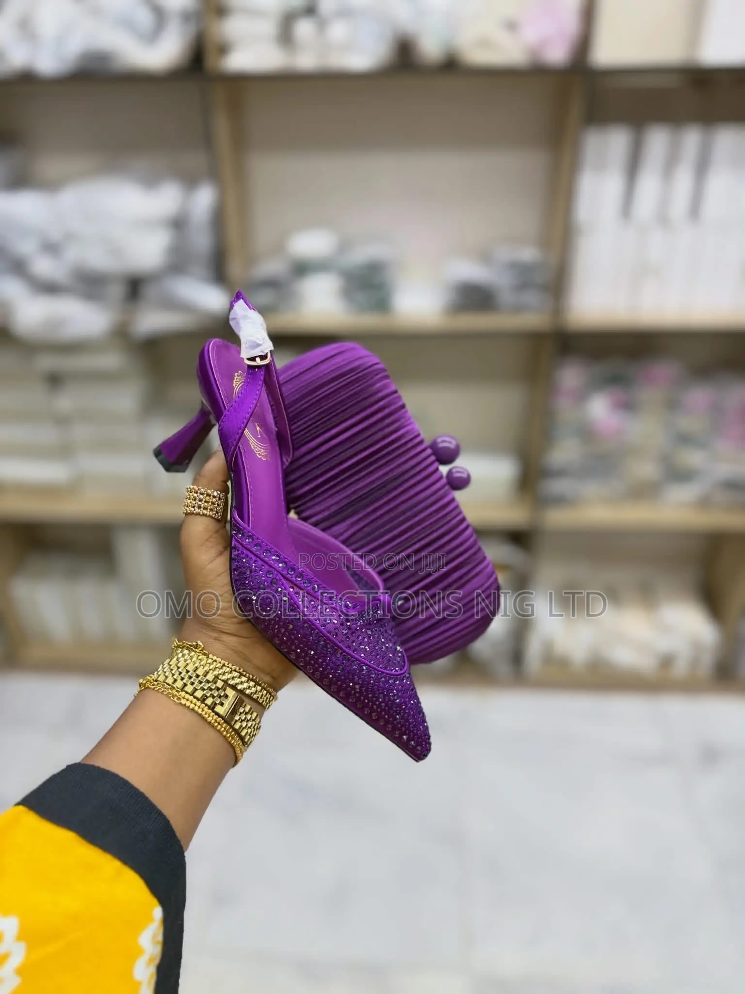 Royal Purple Luxury Ladies Shoes With Matching Purse