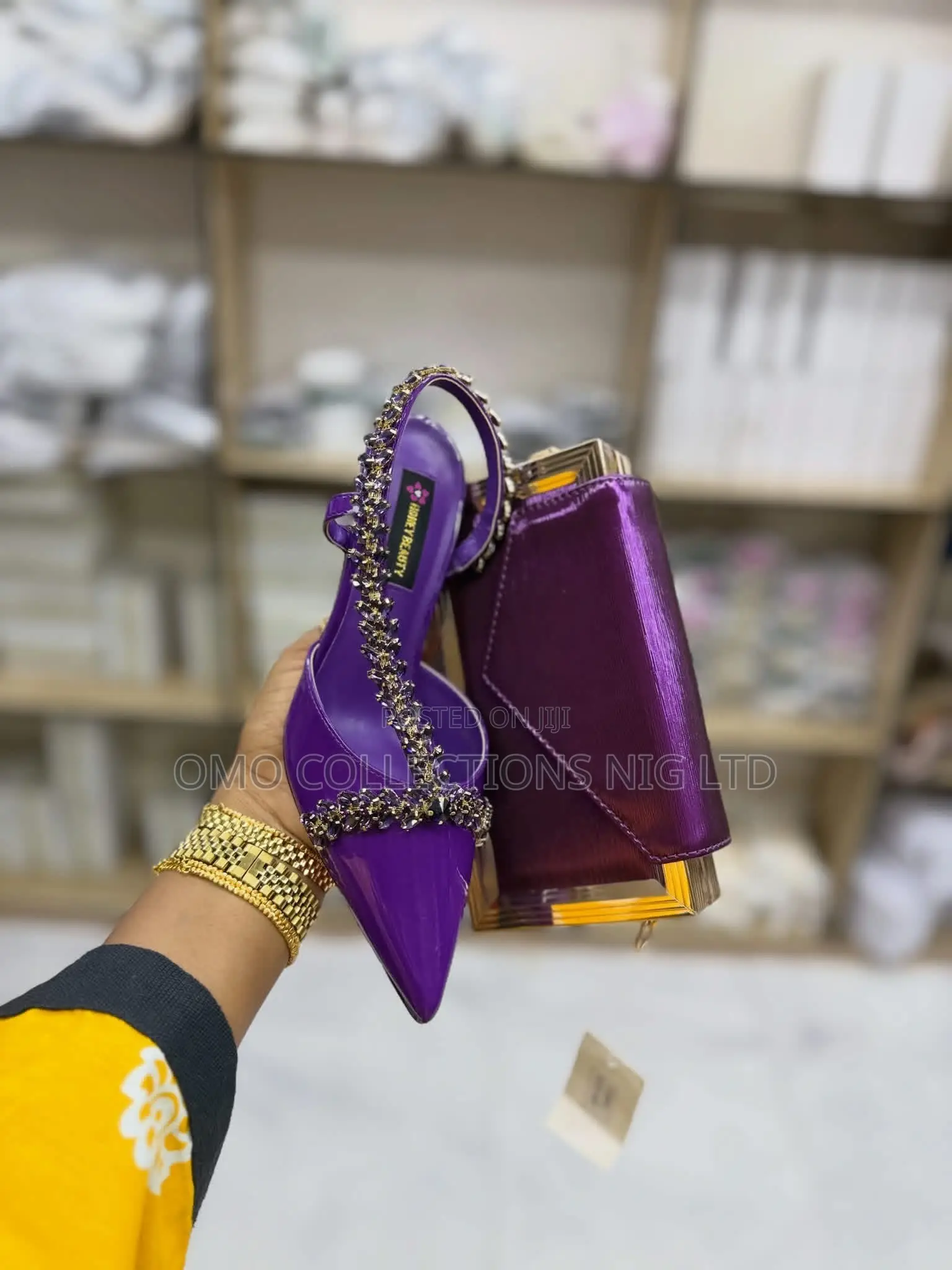 Royal Purple Luxury Ladies Shoes With Matching Purse