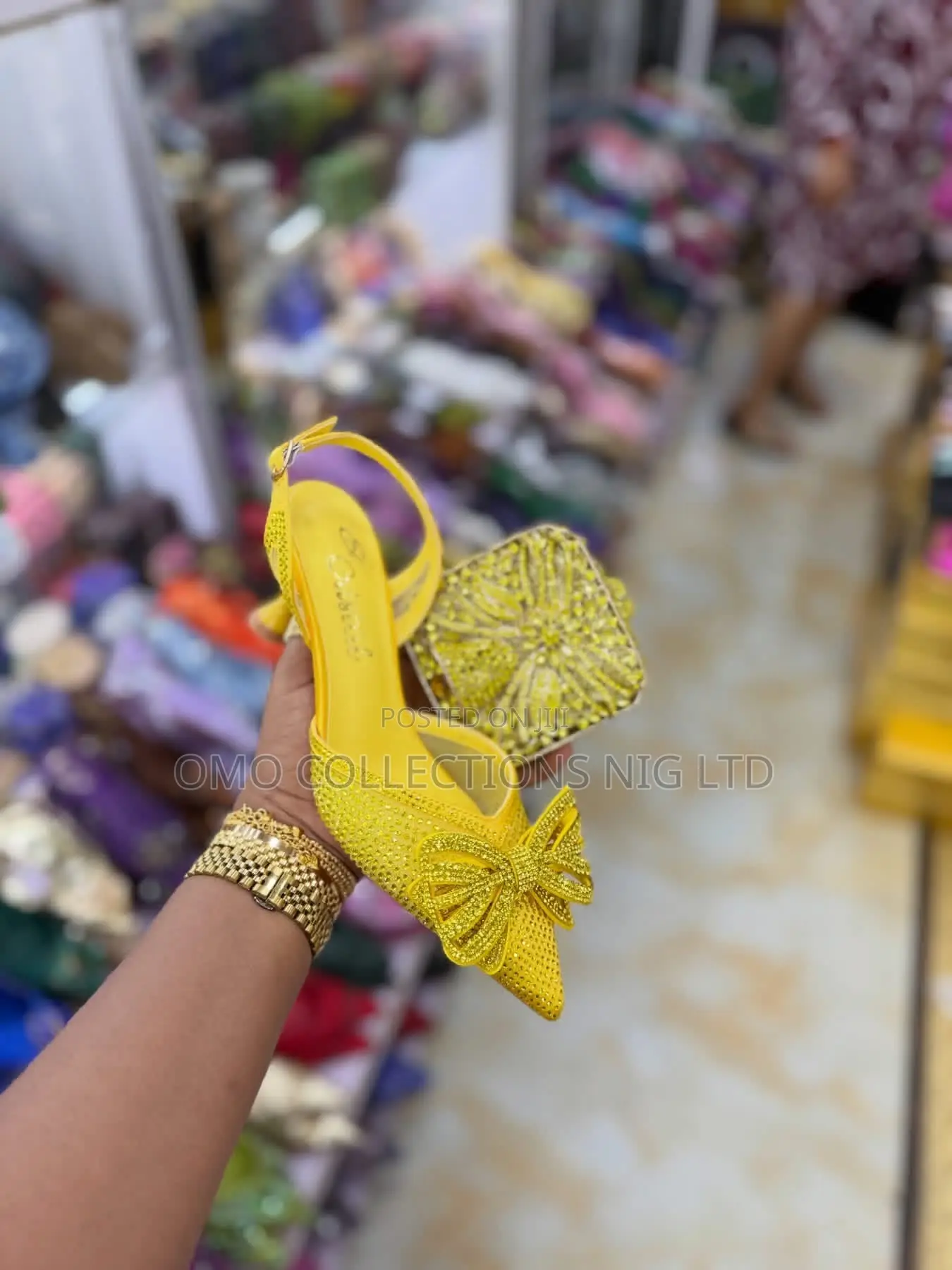Exclusive Luxury Yellow Ladies Shoes With Matching Purse