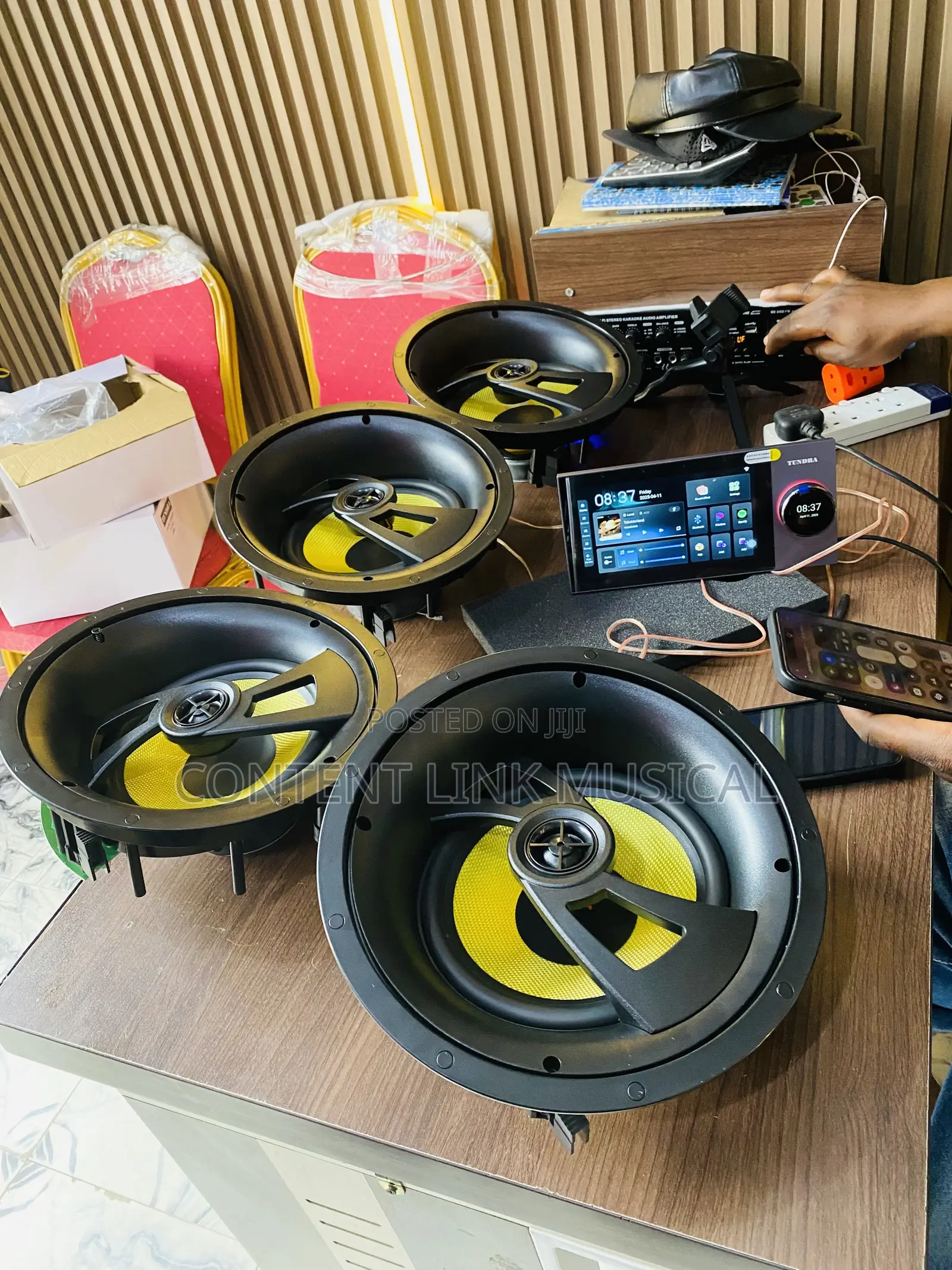 100watts Subwoofer Ceiling Speakers/7inches Alexa Inwall Amplifier