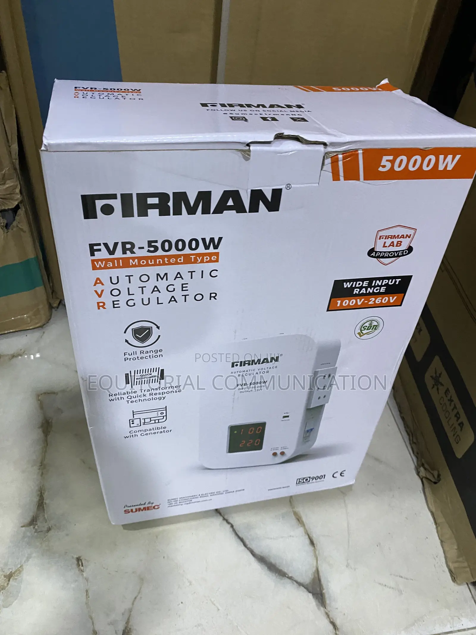 Firman FVR-5000W Automatic Voltage Adjustment Unit 100v-260v