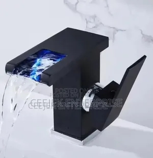 Led Black Water Fall Basin Mixer Tap