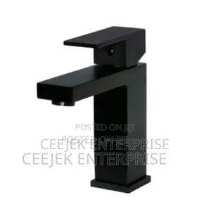 Square Black Basin Mixer Taps