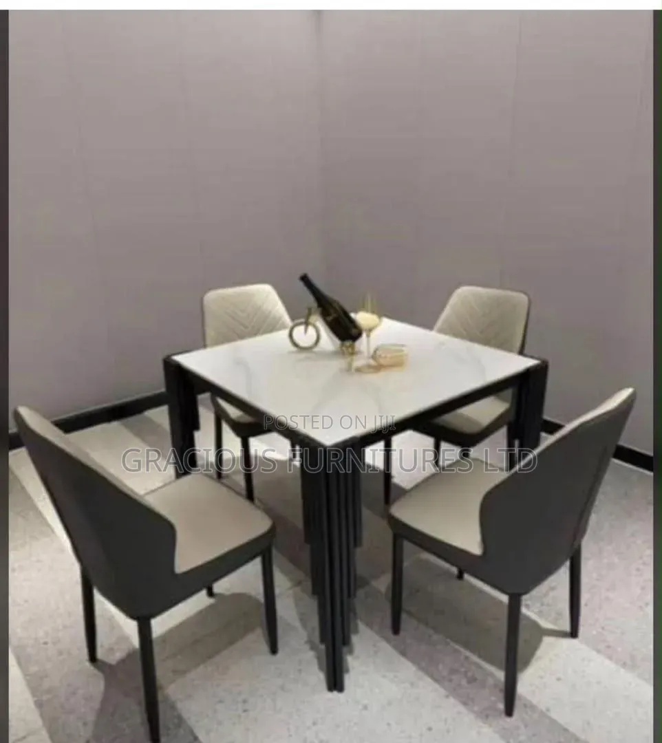Modern 4 Seater Deluxe Marble Dining Set