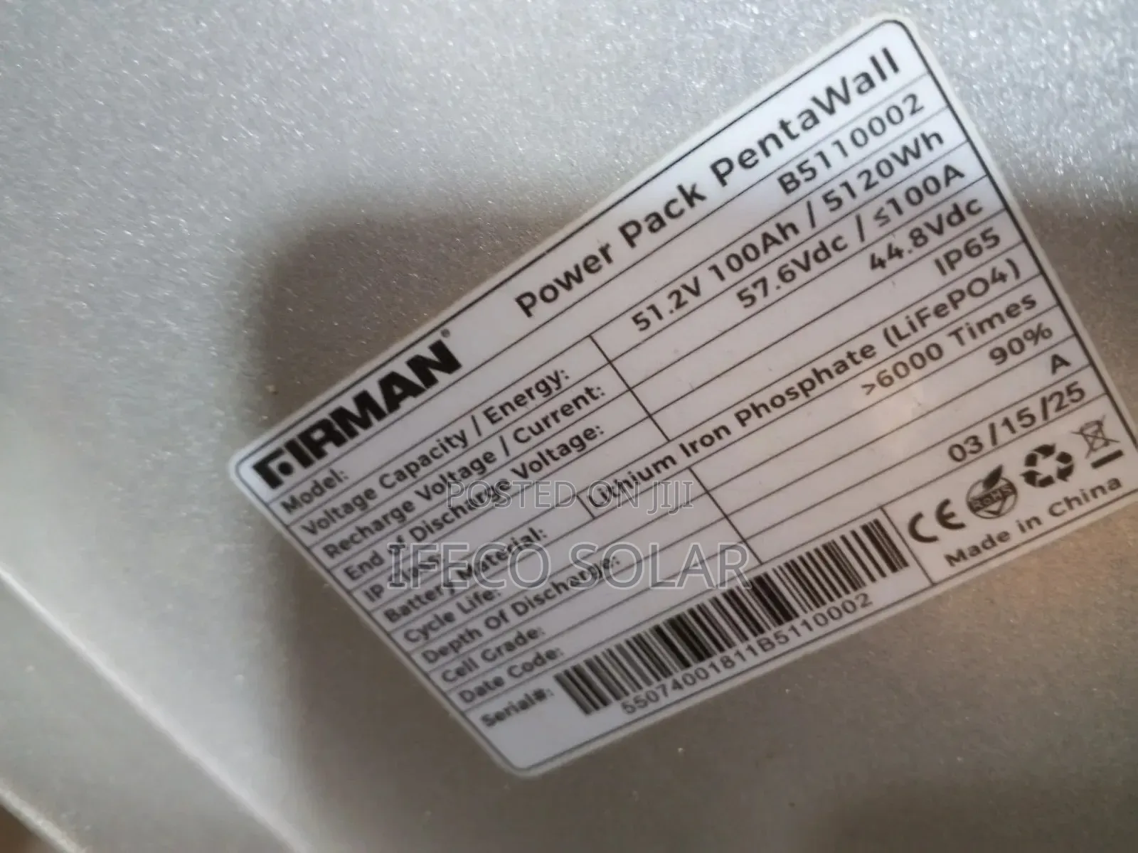 Firman 5kwh Lithium Battery 48v System Set Up