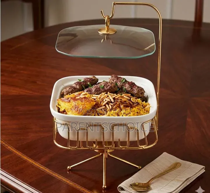 Gold Chafing Dish With Ceramic Insert 3L