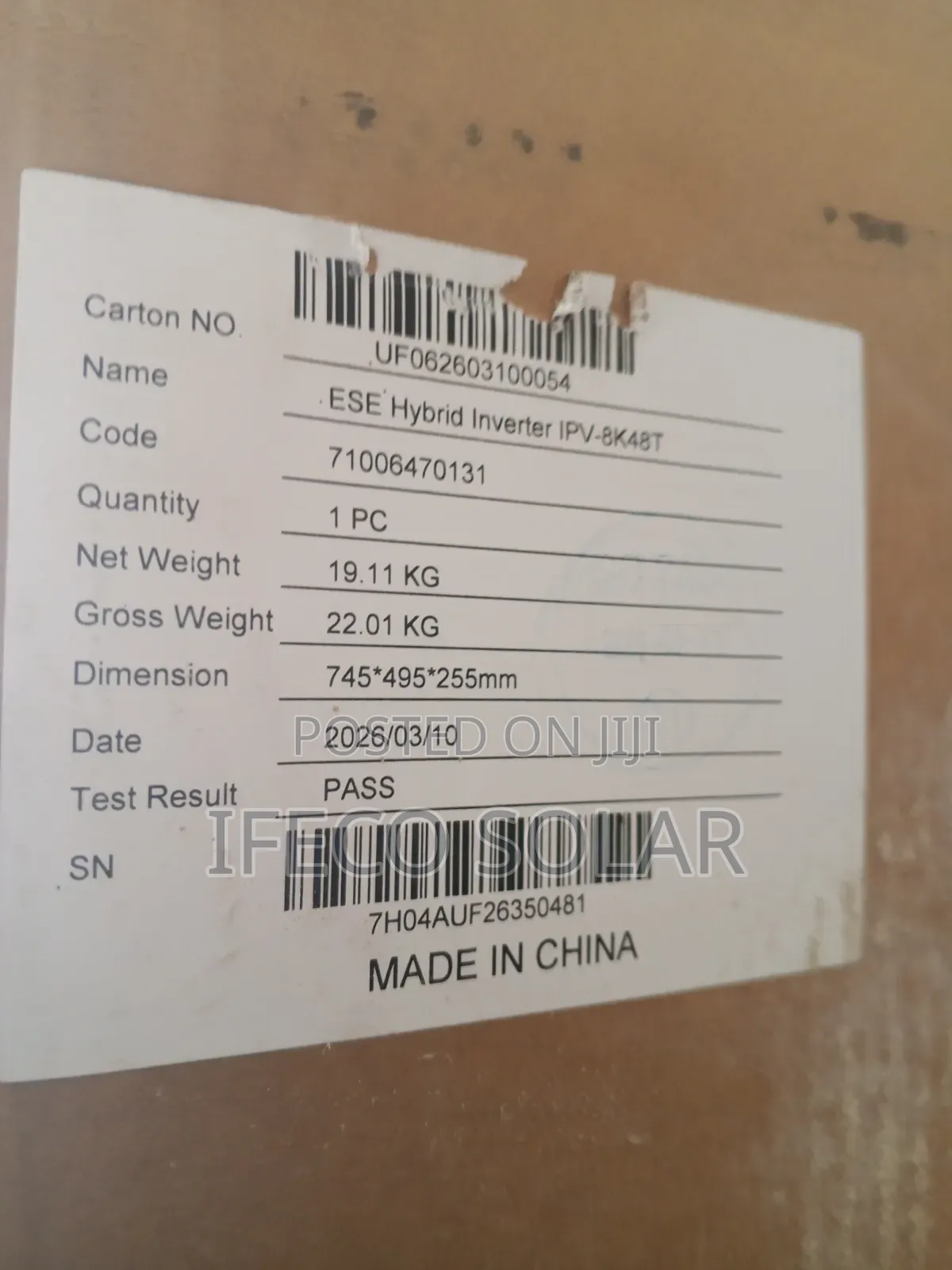Itel 8kva 48v Hybrid Solar Inverter