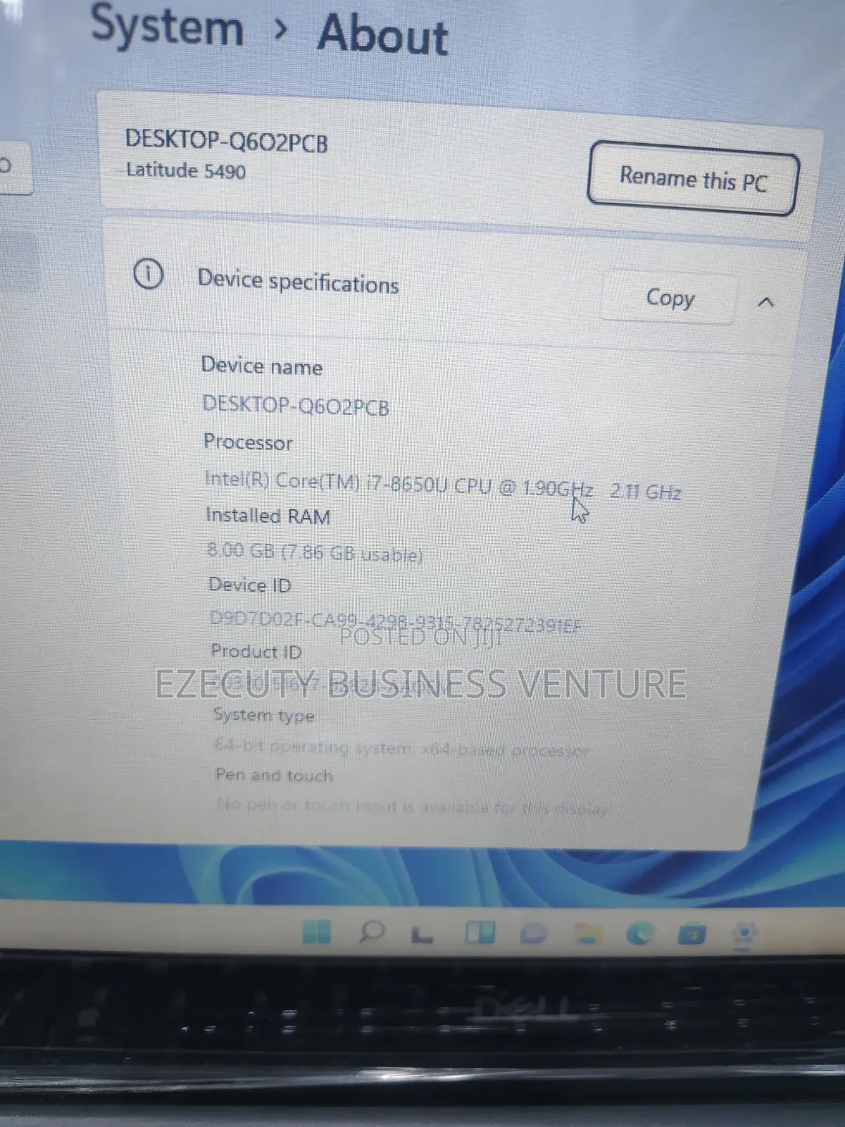 Laptop Dell Latitude 5490 8GB Intel Core i7 SSD 256GB