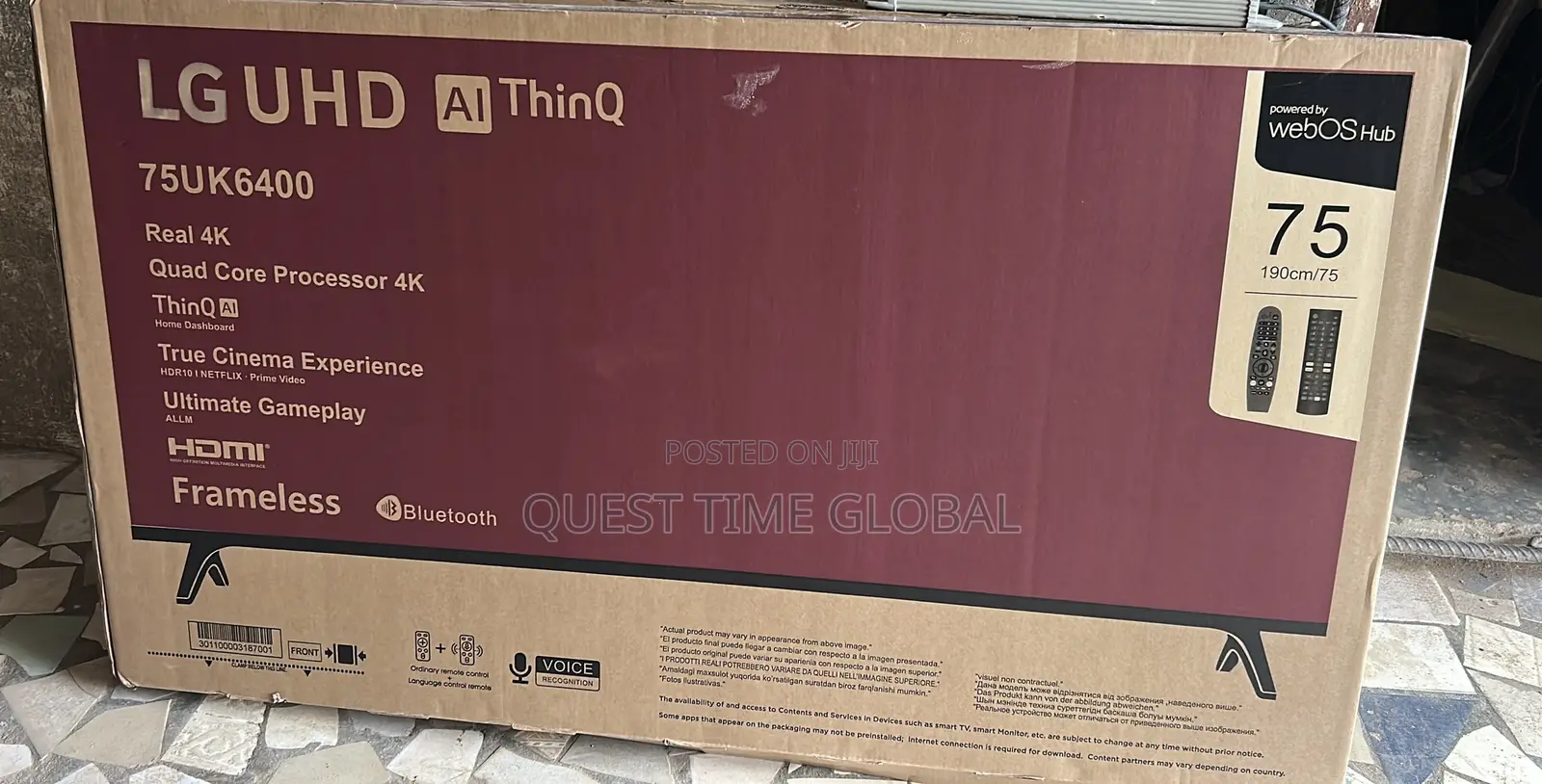 75 Inches Webos LG ThinQ AI Smart TV