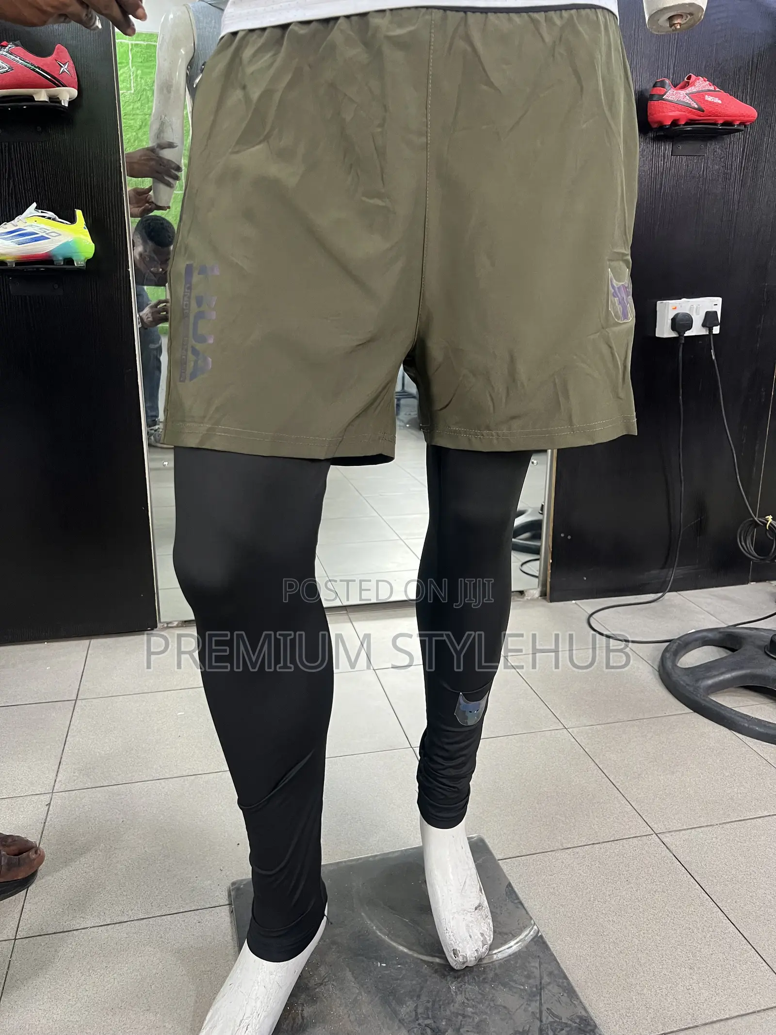 Gym Armless Shirt With Hood & Long Tight Shorts